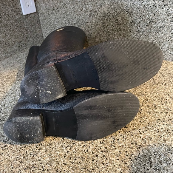 Tory Burch Junction Tall Riding Boots Black Tumbled Leather Size 6 1/2 M - Picture 5 of 6